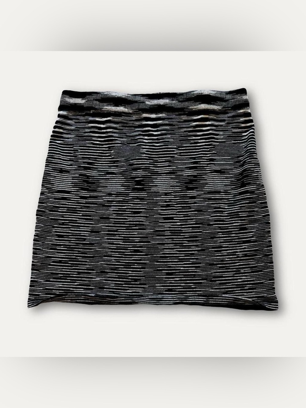 Bailey Rose Black & White Striped Knit Mini Skirt